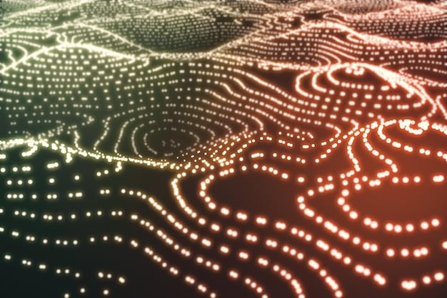 A visual representation of an AI neural network analyzing network traffic in real-time, highlighting anomalous data points that indicate potential threats.