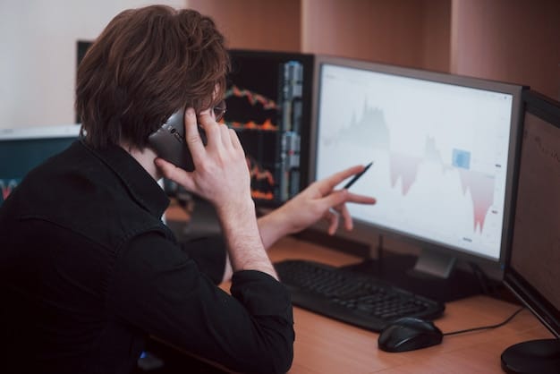 A security analyst reviewing alerts generated by a UBA tool on a multi-monitor setup. The alerts indicate potential insider threats based on anomalous user behavior.