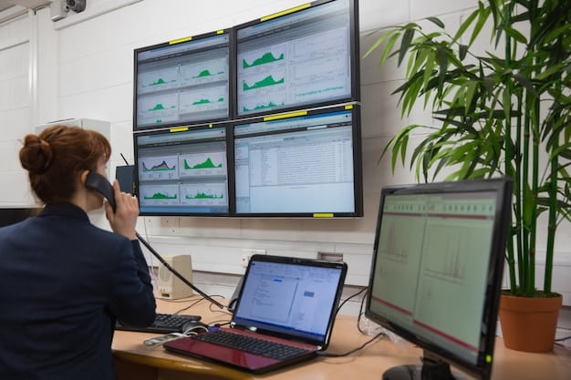 A cybersecurity analyst monitoring a security incident response dashboard, showing real-time alerts and indicators of compromise related to a potential ransomware attack. The analyst is actively investigating and containing the threat.