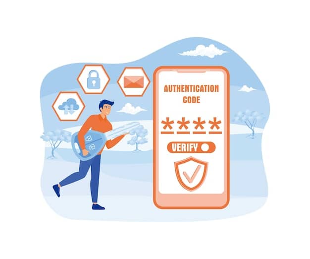 A graphical representation of the multi-factor authentication process, showing a user entering a password, receiving a code on their phone, and then successfully logging in.