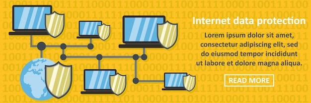 A diagram illustrating how a VPN encrypts data and routes it through a secure server, masking the user's IP address.