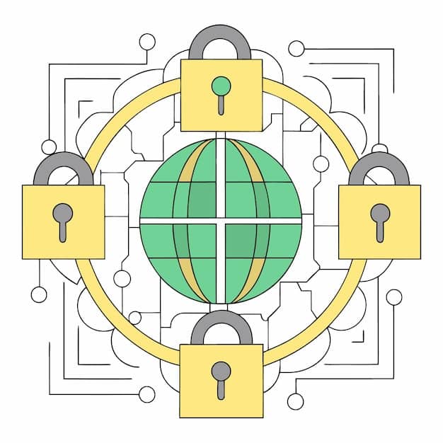 A graphic showing a checklist with various security measures ticked off (strong passwords, software updates, network segmentation, etc.). A padlock icon is prominently displayed, symbolizing security.