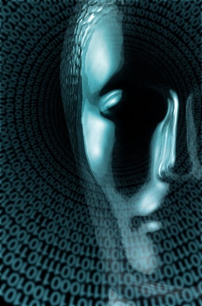 A visual representation of data encryption, showing biometric data transforming into unreadable code, emphasizing the importance of security measures in protecting sensitive information.