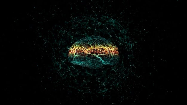 An abstract representation of data streams being protected by a shield with an AI brain on it. The AI brain signifies intelligent data protection mechanisms, while the shield represents security and privacy safeguards. The color scheme includes various shades of green and blue, symbolizing trust and technology working together.