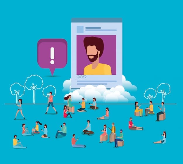 A stylized infographic illustrating the spread of a deepfake video on social media, showing how quickly misinformation can reach a large audience.