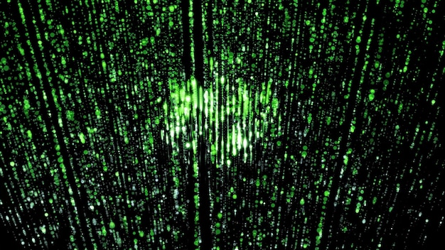 A screenshot of a code editing window with lines of malware code being automatically generated by an AI algorithm, highlighted in green.