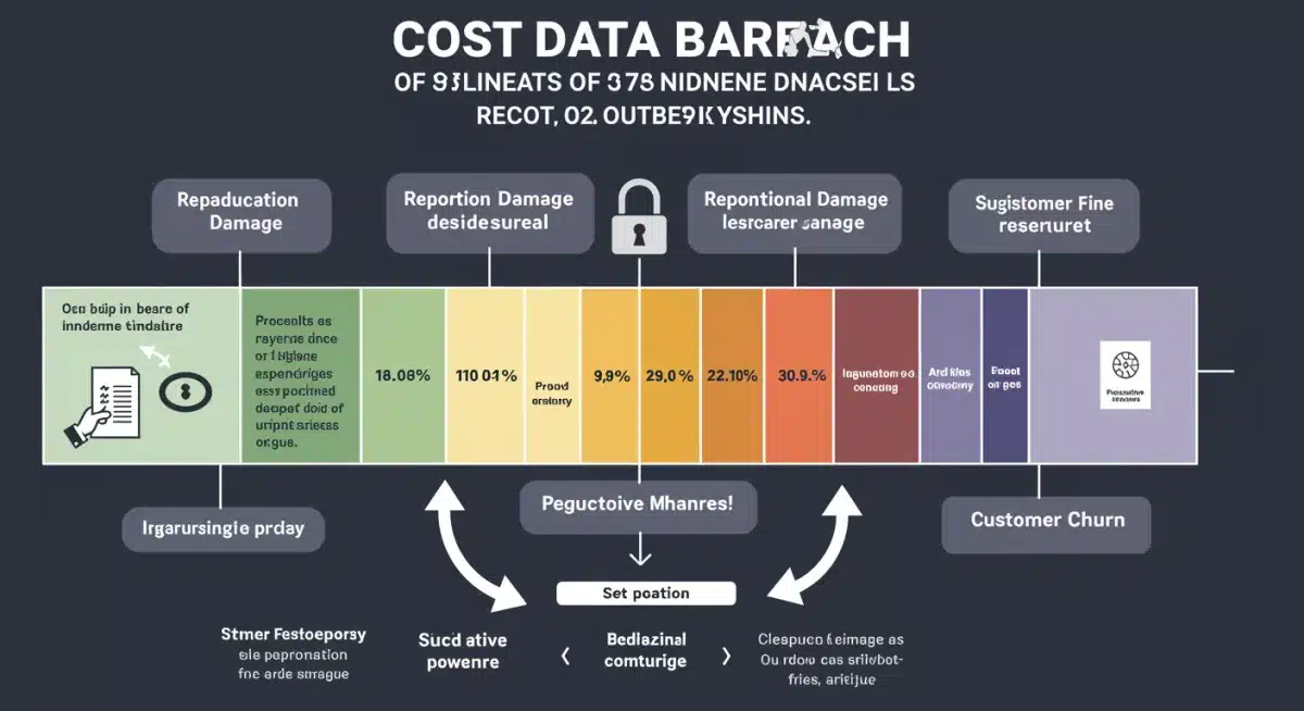 Infographic showing various cost components of a data breach, highlighting how proactive measures reduce total financial burden.