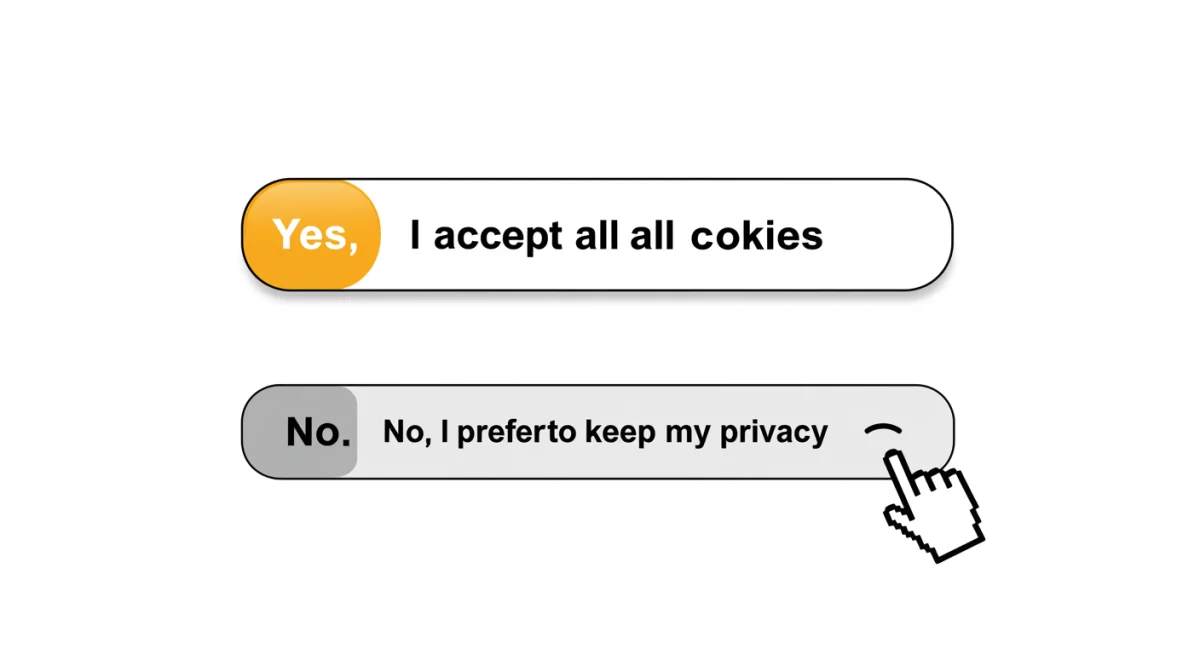 Confirmshaming dark pattern example, illustrating manipulative user choices