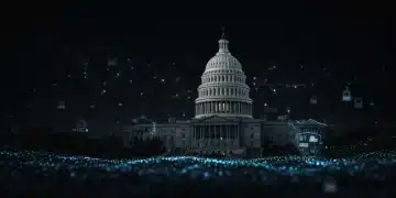 Stylised representation of dark web threats impacting US national security in 2025.