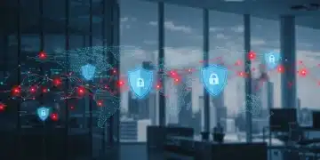 Digital representation of a secure supply chain with behavioural analytics monitoring for threats.