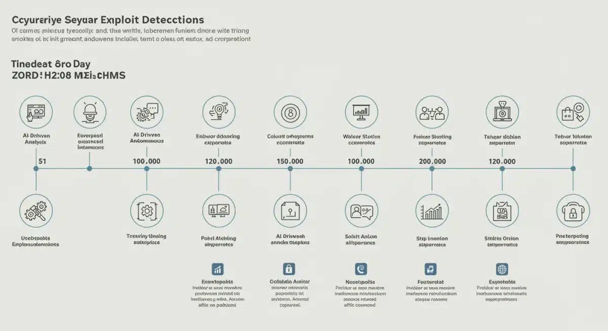 Infographic detailing cybersecurity advancements and zero-day exploit trends leading up to 2025.