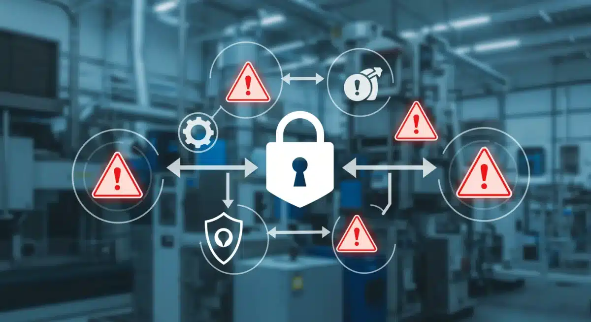 Cybersecurity in supply chain data flow with warning signs