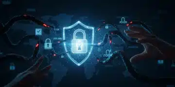 Digital shield protecting US businesses from zero-day cyber threats in 2026
