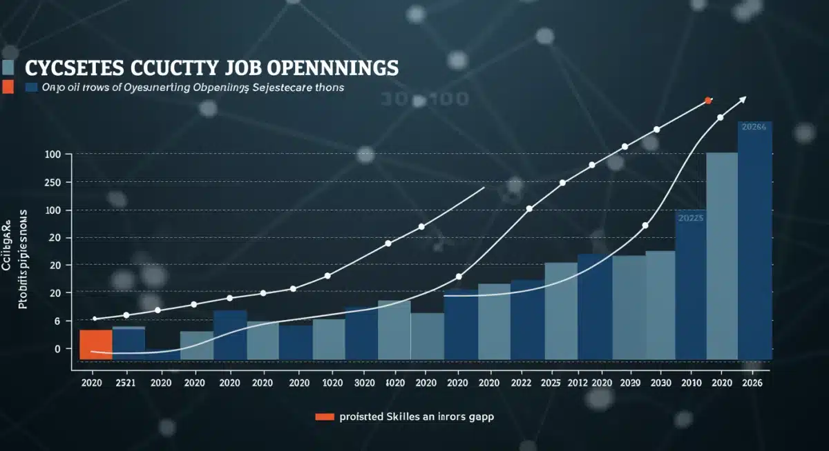 Graph showing the widening cybersecurity skills gap in the US towards 2026, highlighting the shortage of qualified professionals.