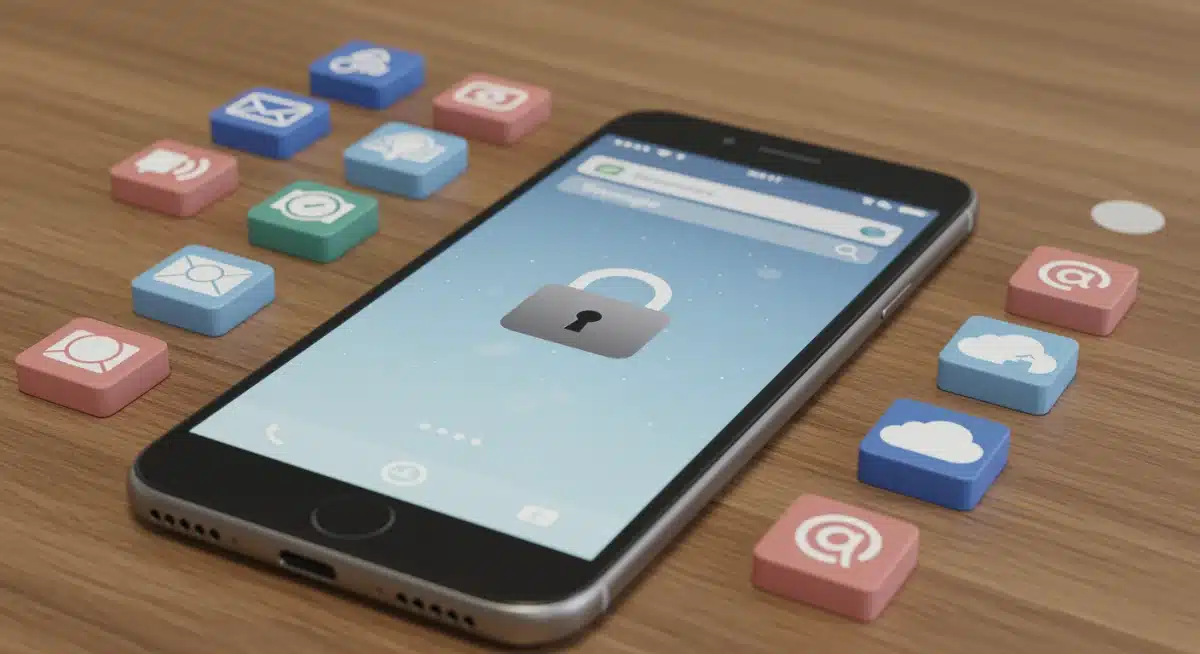 Secure smartphone displaying privacy-focused alternatives to Google services.