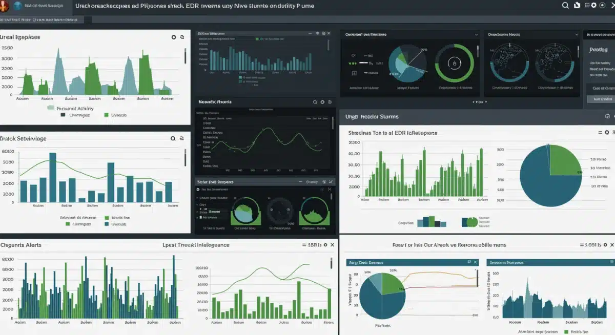EDR dashboard showing real-time threat intelligence and incident response analytics.