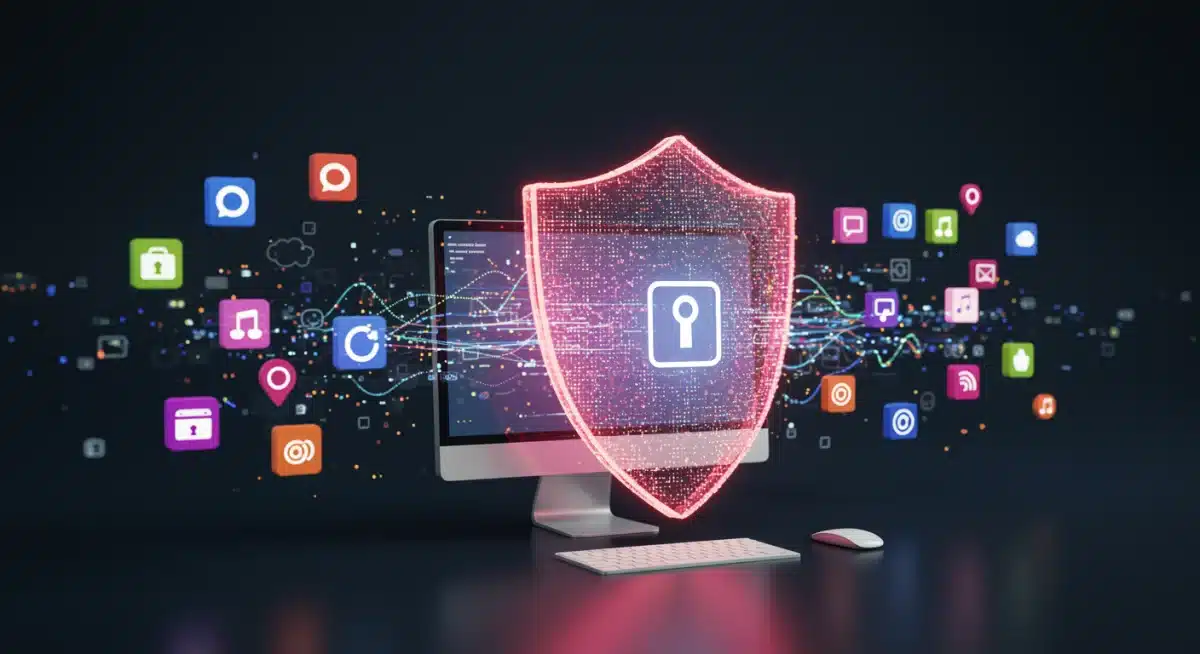 Digital shield protecting a personal computer from data collection.