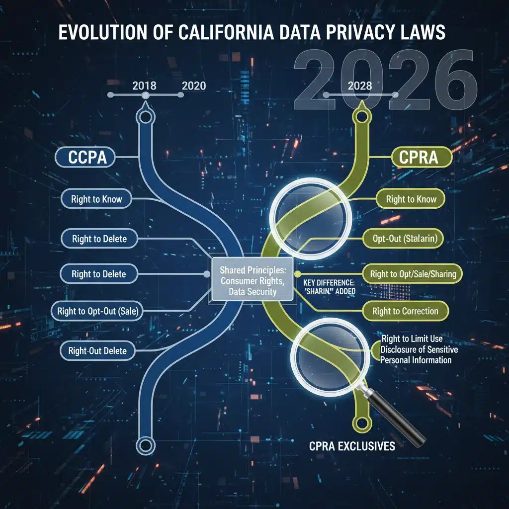 CCPA vs CPRA: Key Differences & 2026 Consumer Rights Updates