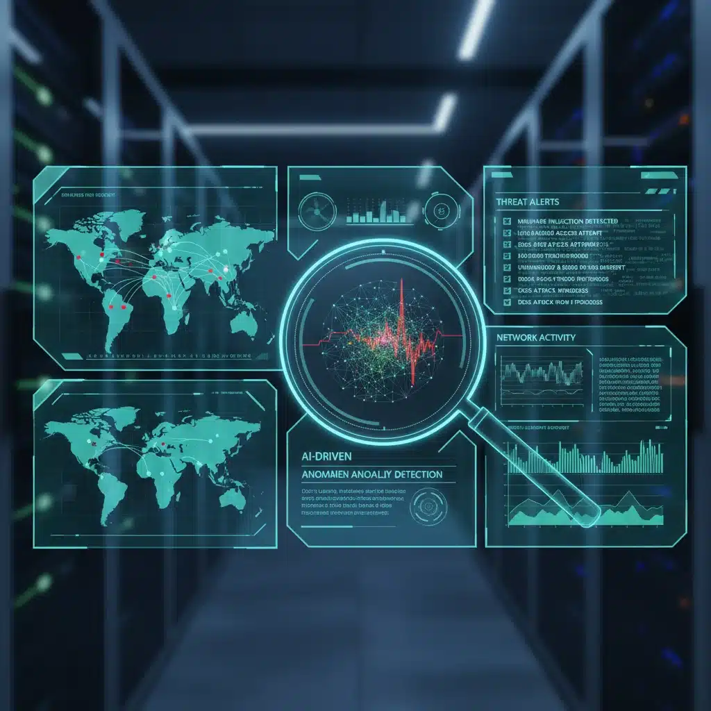 AI-driven cybersecurity dashboard with threat intelligence and anomaly detection.