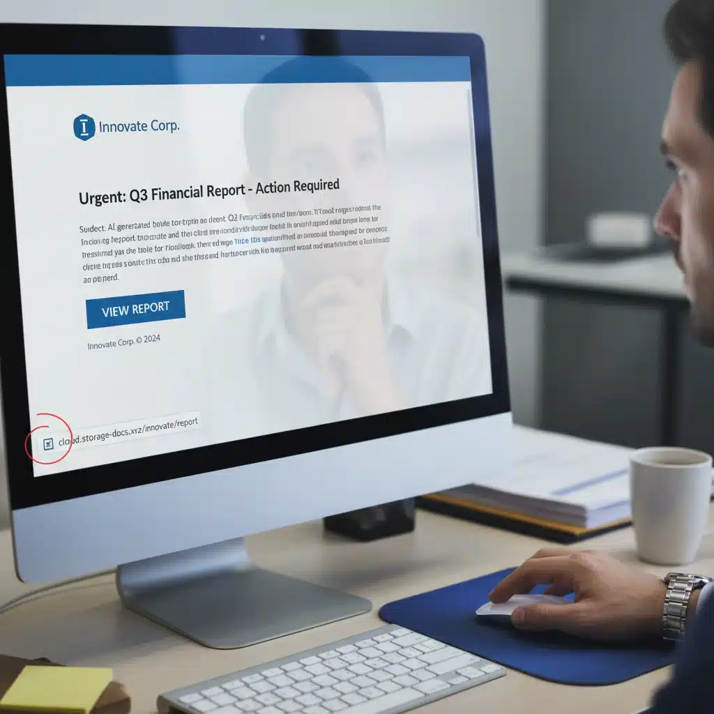 Sophisticated AI-generated phishing email on a computer screen