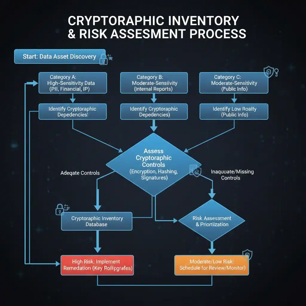 Cryptographic inventory and risk assessment flowchart