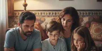 Familia española analizando el impacto de la inflación en sus finanzas domésticas