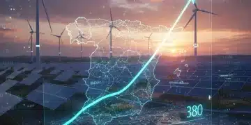 Gráfico digital mostrando el aumento del precio de la energía en España para 2026