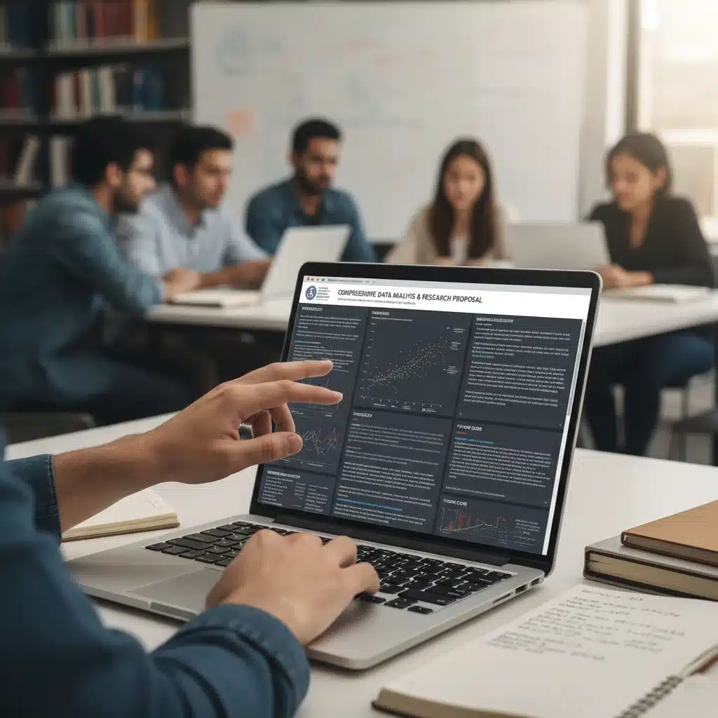 Investigador analizando datos para su tesis doctoral