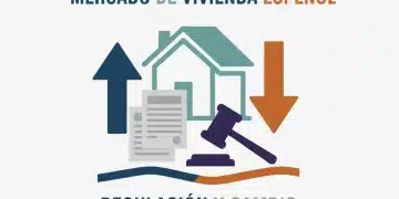 Gráfico conceptual de la nueva Ley de Vivienda 2026 y su impacto en el mercado inmobiliario español.