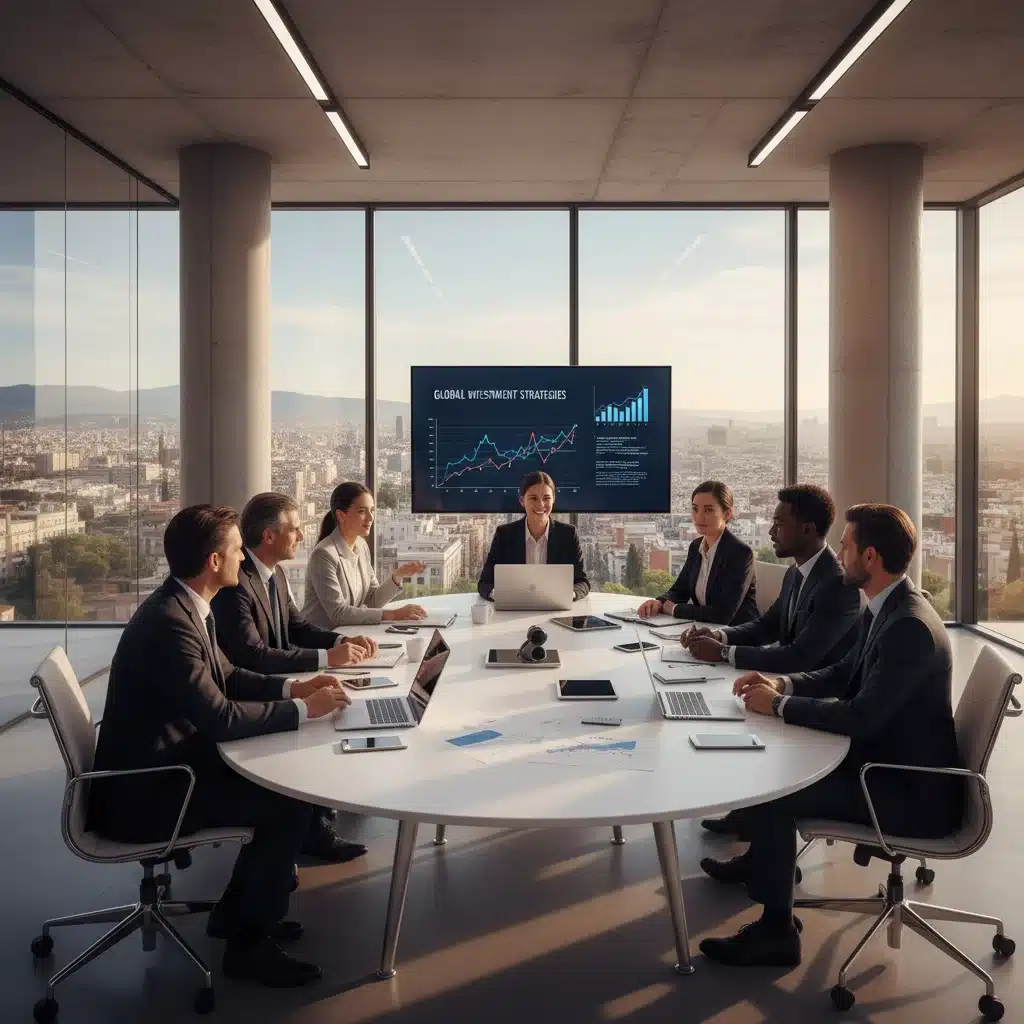 Profesionales de negocios internacionales discutiendo oportunidades de inversión en España