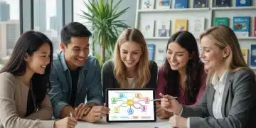 Jóvenes recibiendo orientación profesional para elegir su futuro en Formación Profesional.
