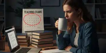 Estudiante concentrado preparando oposiciones a docentes 2026