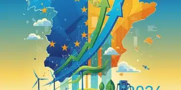 Gráfico digital que muestra el progreso de los fondos Next Generation EU en España y su impacto en la economía hasta 2026.