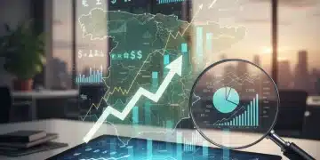Cartera de inversión diversificada con gráficos y símbolos monetarios, representando optimización financiera en España.