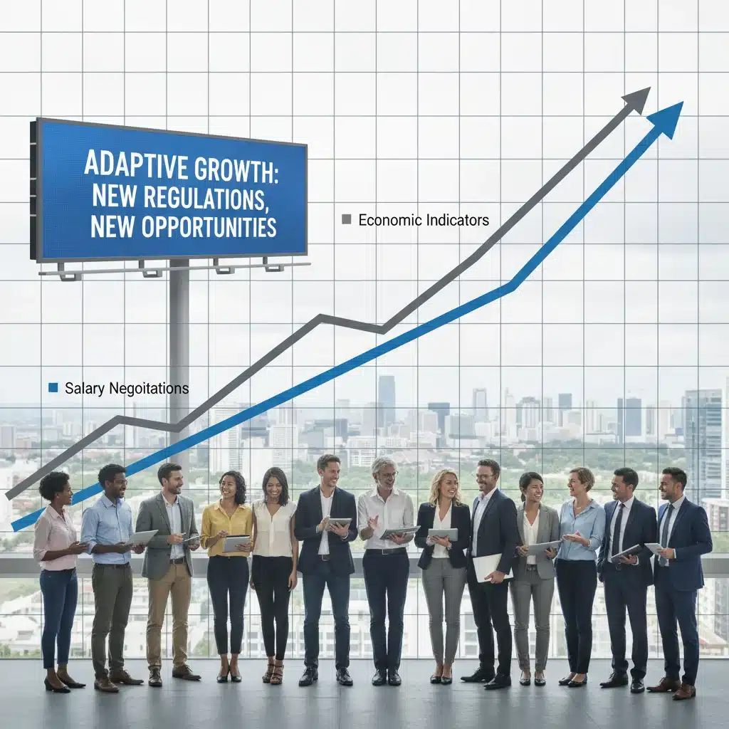 Gráfico de evolución salarial y negociación colectiva.