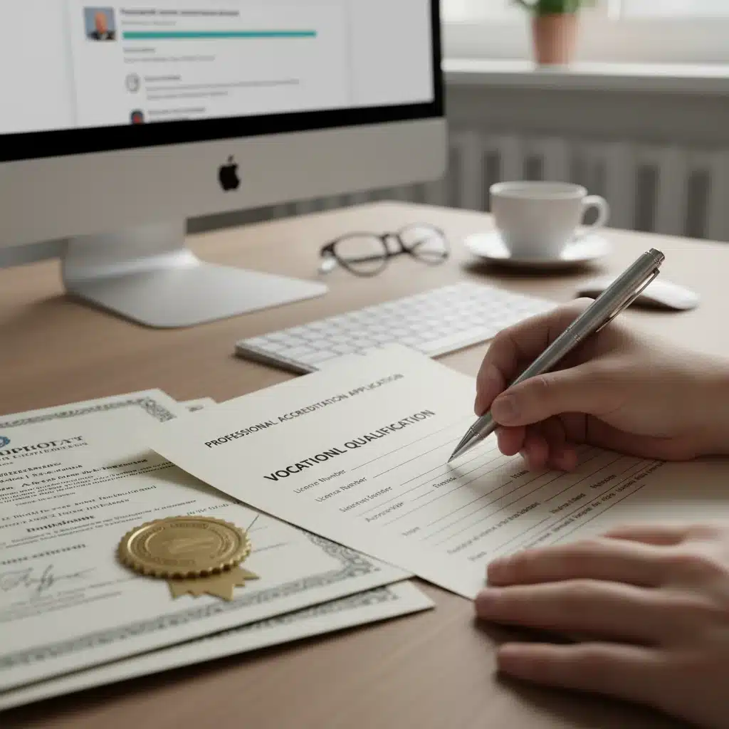 Manos rellenando un formulario de solicitud para la acreditación de competencias profesionales.